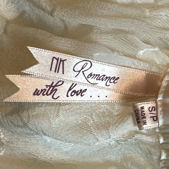 NWOT NK Imode Silk bridal babydoll chemise bow, pearl and rayon lace details - Picture 8 of 15